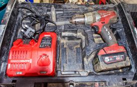 Milwaukee M18 ONEPD 18v cordless hammer drill c/w battery, charger and carry case 03BJ0859