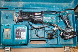 Makita DJR181 18v cordless reciprocating saw c/w charger, battery and carry case 023134