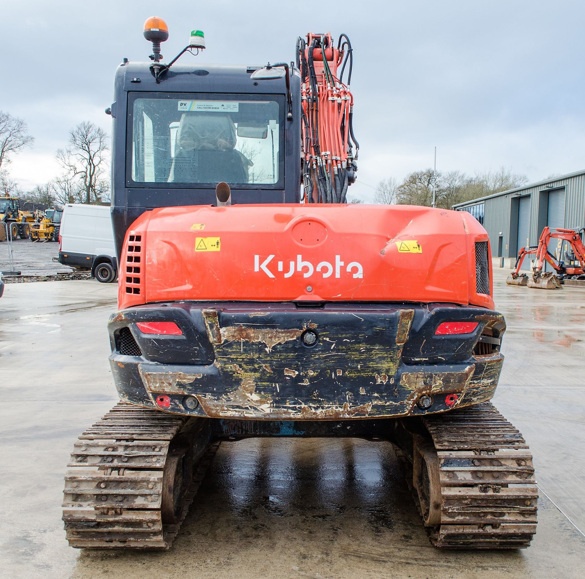 Kubota KX80-4 8 tonne steel tracked excavator Year: 2018 S/N: 42348 Recorded Hours: 5968 blade, - Image 6 of 23