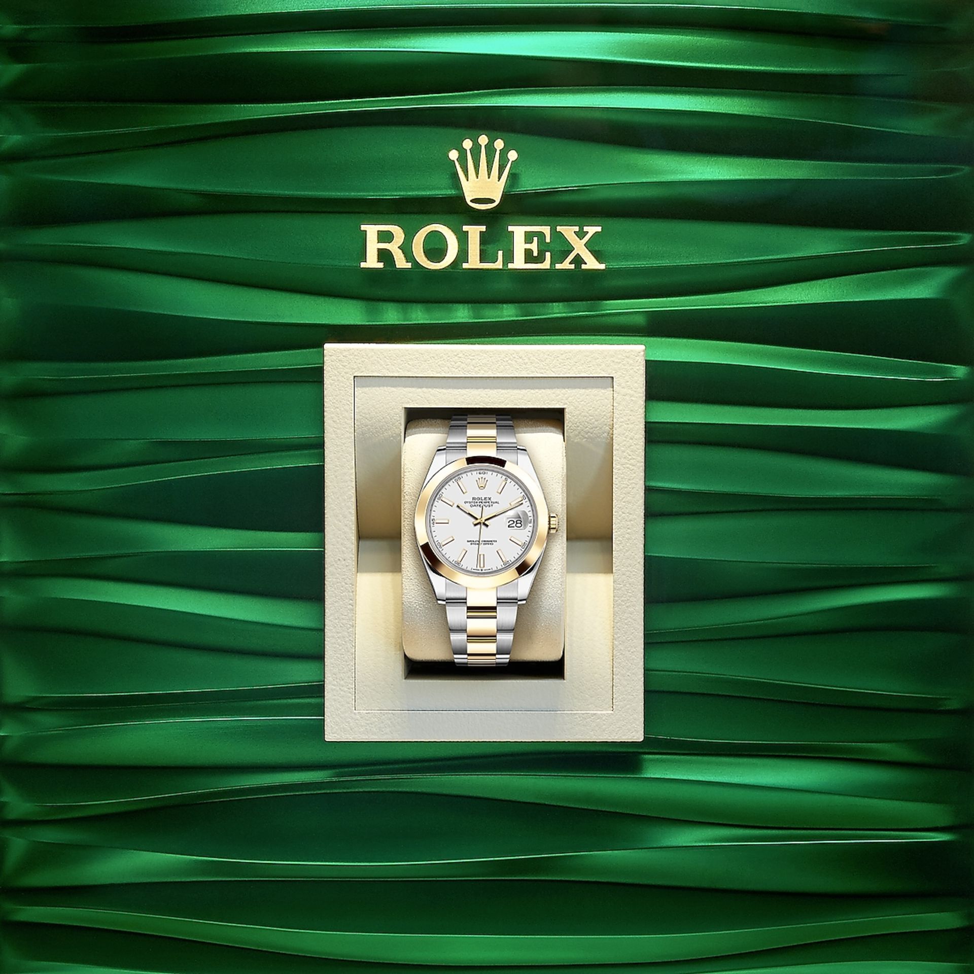 **BRAND NEW** Rolex Date-Just 41mm Oystersteel and Yellow Gold - White dial - Oyster Bracelet