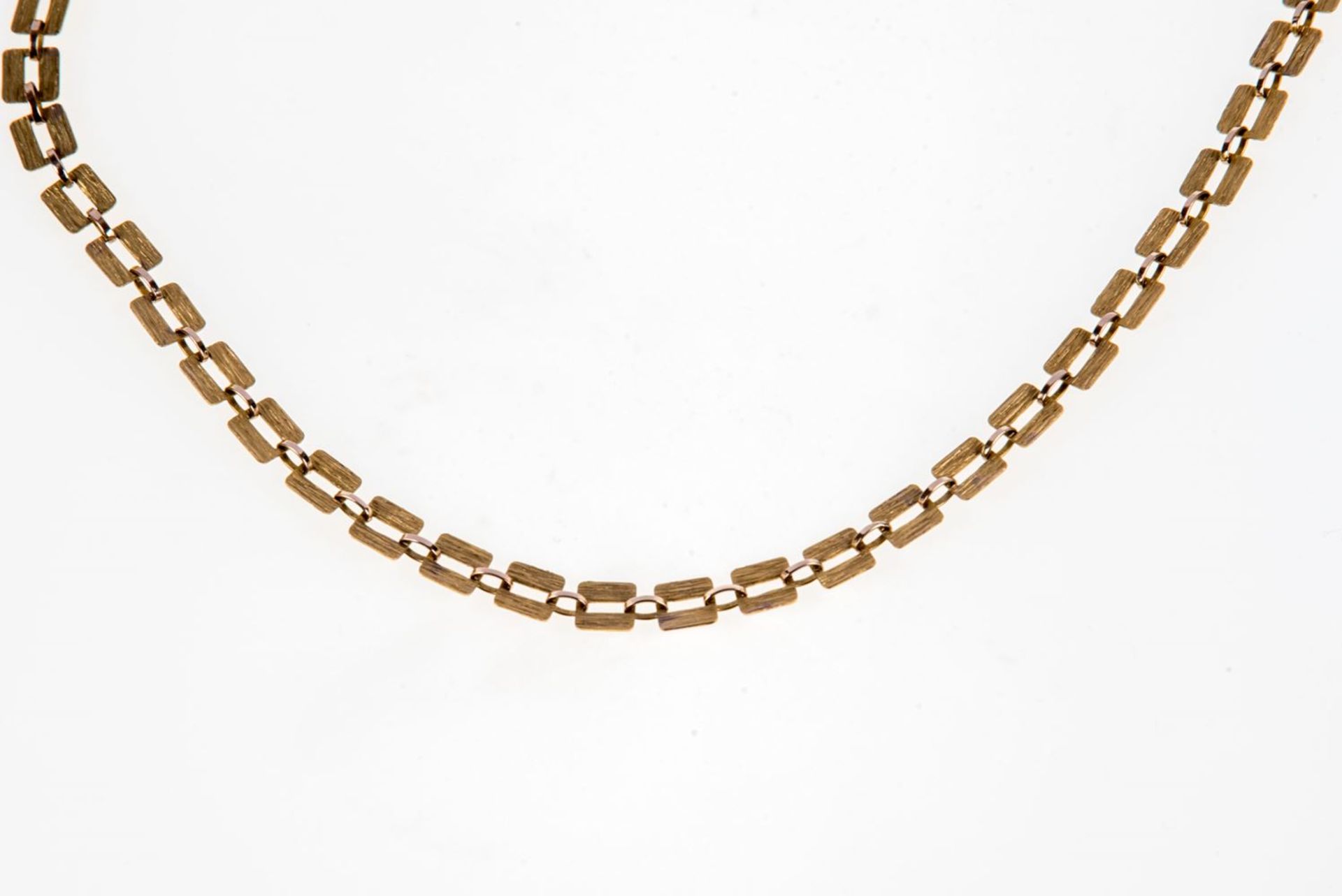 Collier , Nestor Westerback, Helsinki 1971 -Sammlerstück-585 er Gelbgold, L.: 42 cm, Gew.: 11 g. - Image 2 of 2