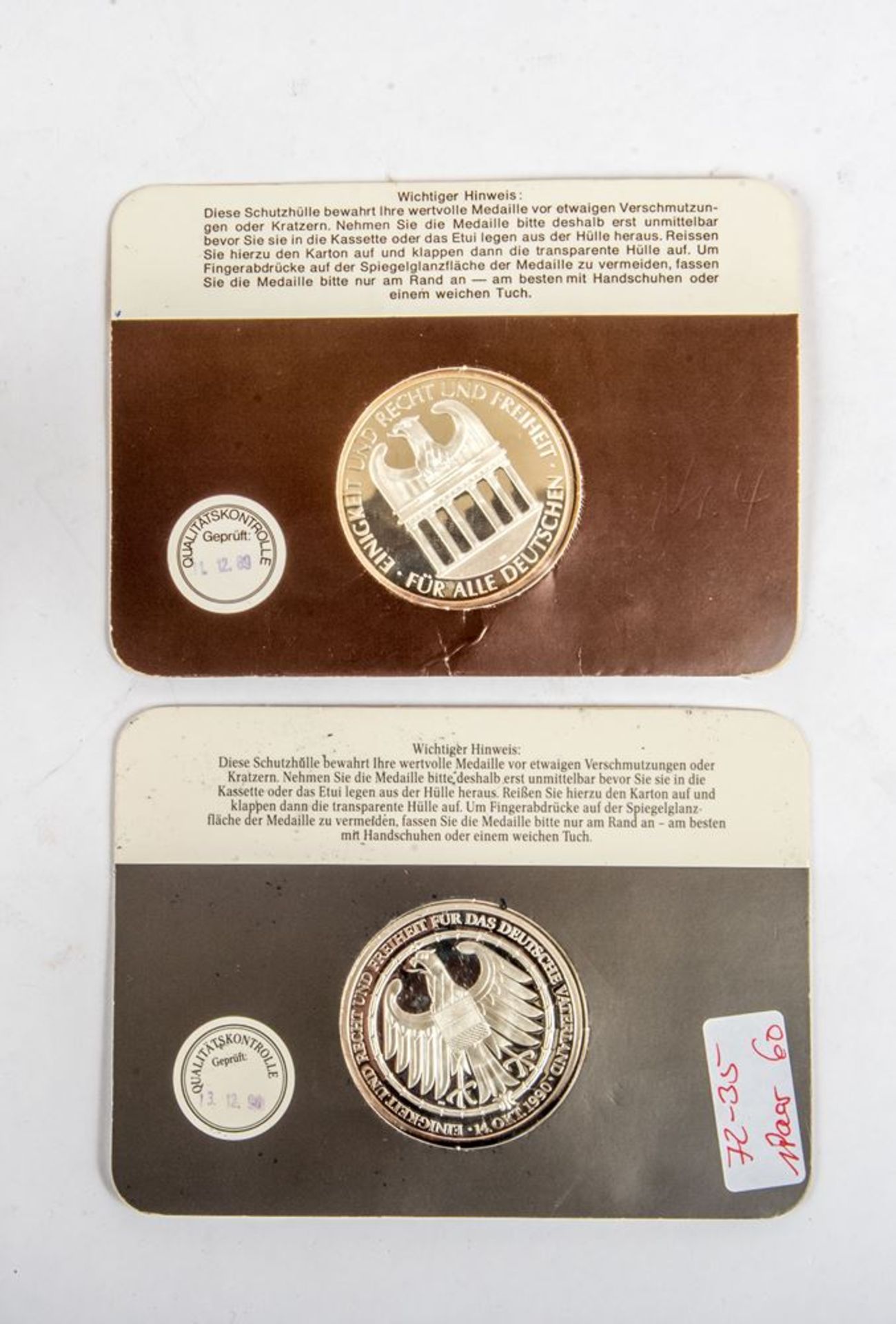 Zwei Medaillen Deutsche Einheit- Deutsche Freiheit - Image 2 of 2