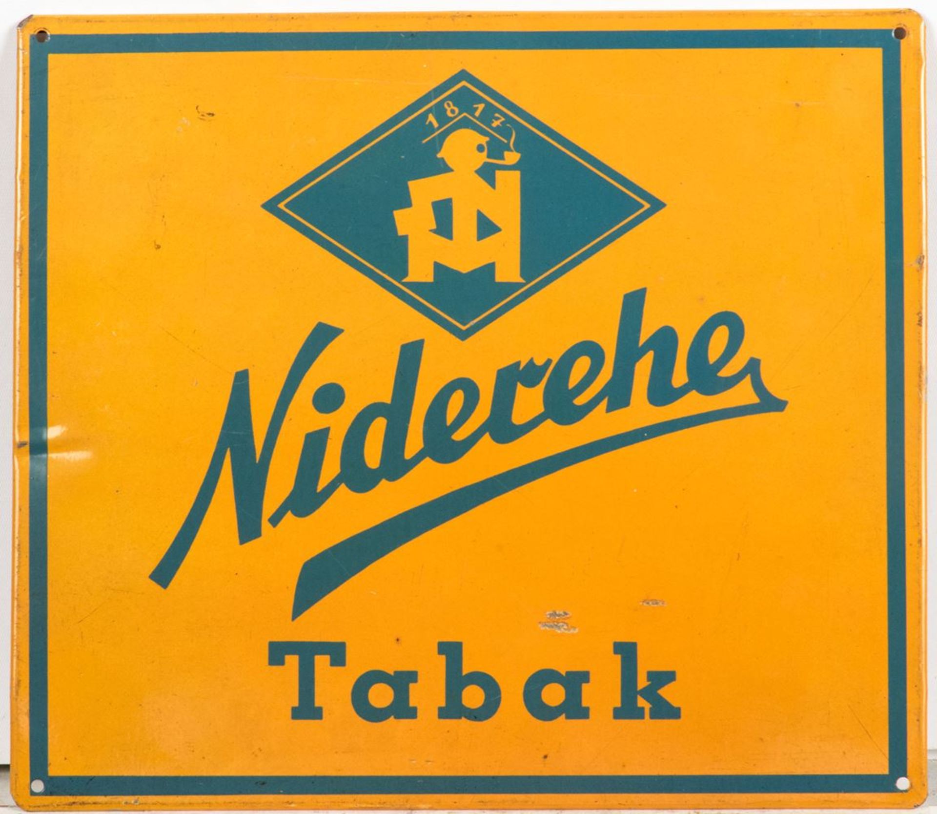 Niederehe TabakBlechschild 21 x 24 cm.