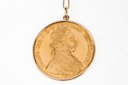 Anhänger Goldmünze, FRANC IOS I.D.G.Avstriae ImperatorGoldmünze Franz Joseph der Erste von Gottes
