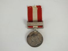 Canada General Service medal with "Red River" clasp, unnamed as issued