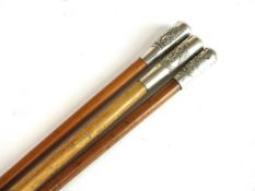 Three British Regimental swagger sticks