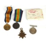 A pair of WW1 medals awarded to "4902 Cpl (later Sjt) W. Price. R. War. R." comprising 1914-15