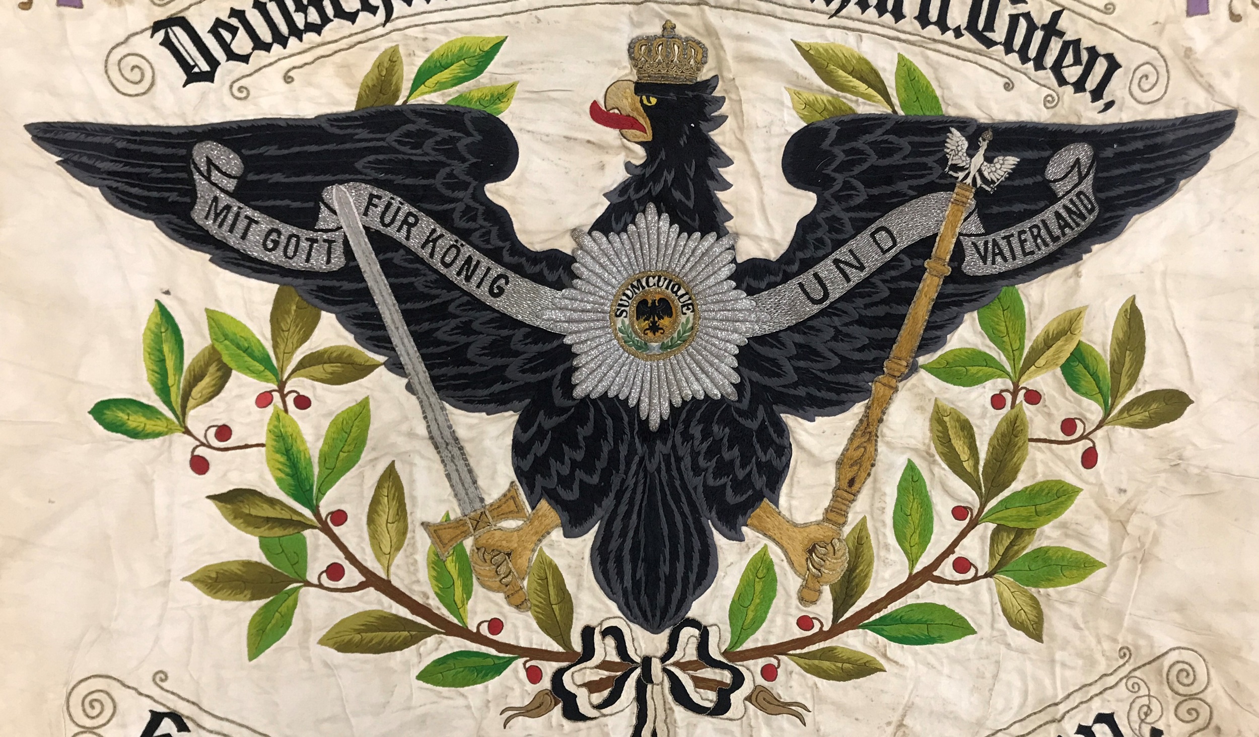 Prussian Veteran's Association banner, Order of the Black Eagle early 20th century the rectangular - Image 7 of 7