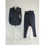 A British RAF Wing Commander's dress uniform comprising jacket and pair of trousers, the jacket with