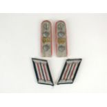 Pair of German Artillery Reserve Officer's shoulder boards and collar tabs