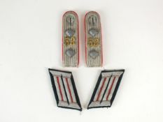 Pair of German Artillery Reserve Officer's shoulder boards and collar tabs
