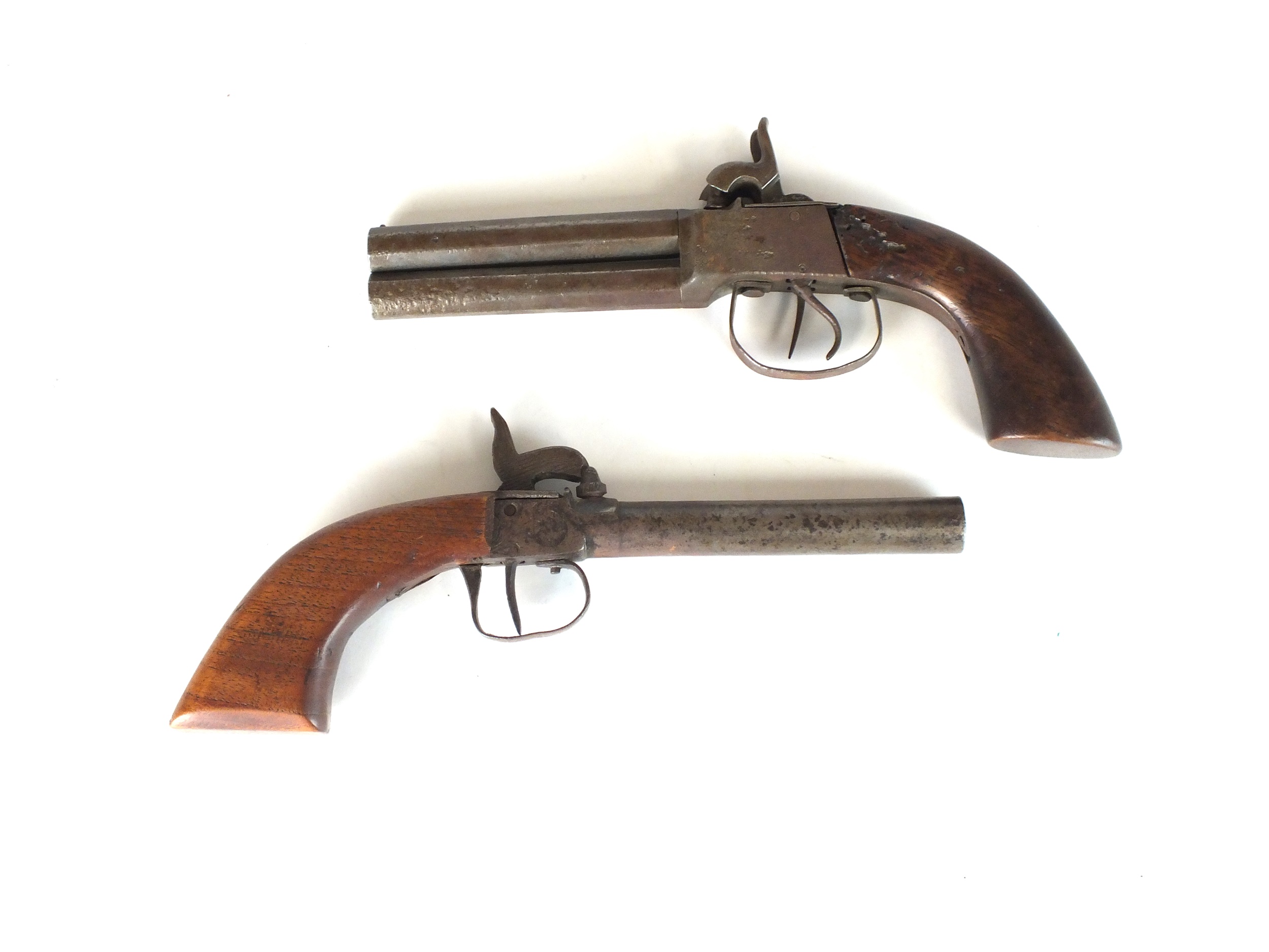 Two percussion pistols, 19th century,
