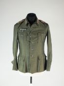 A Second World War German Army Artillery Officer's summer tunic