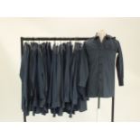 Twenty-eight RAF navy blue man's working dress long-sleeve shirts, various sizes