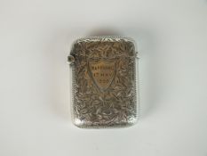 Boer War Interest - A Victorian silver vesta vase, Birmingham 1898, engraved in cartouche '