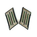 A set of Third Reich German Heer (Army) Jaeger Officer collar tabs with green piping (2)