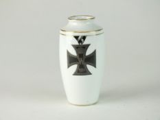 Imperial German porcelain vase painted with an Iron Cross 2nd class