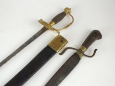 A European hunting dagger, late 18th/early 19th century, possibly Italian, with counter-curved
