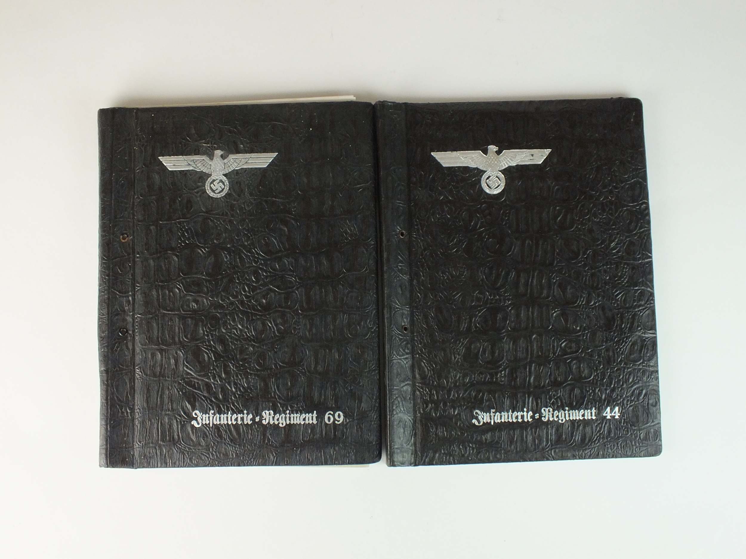 Two German Third Reich unused photograph albums for the 69th and 44th Infantry Regiments