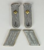 A set of German Third Reich Heer (Army) First Lieutenant's Infantry shoulder boards and collar tabs,