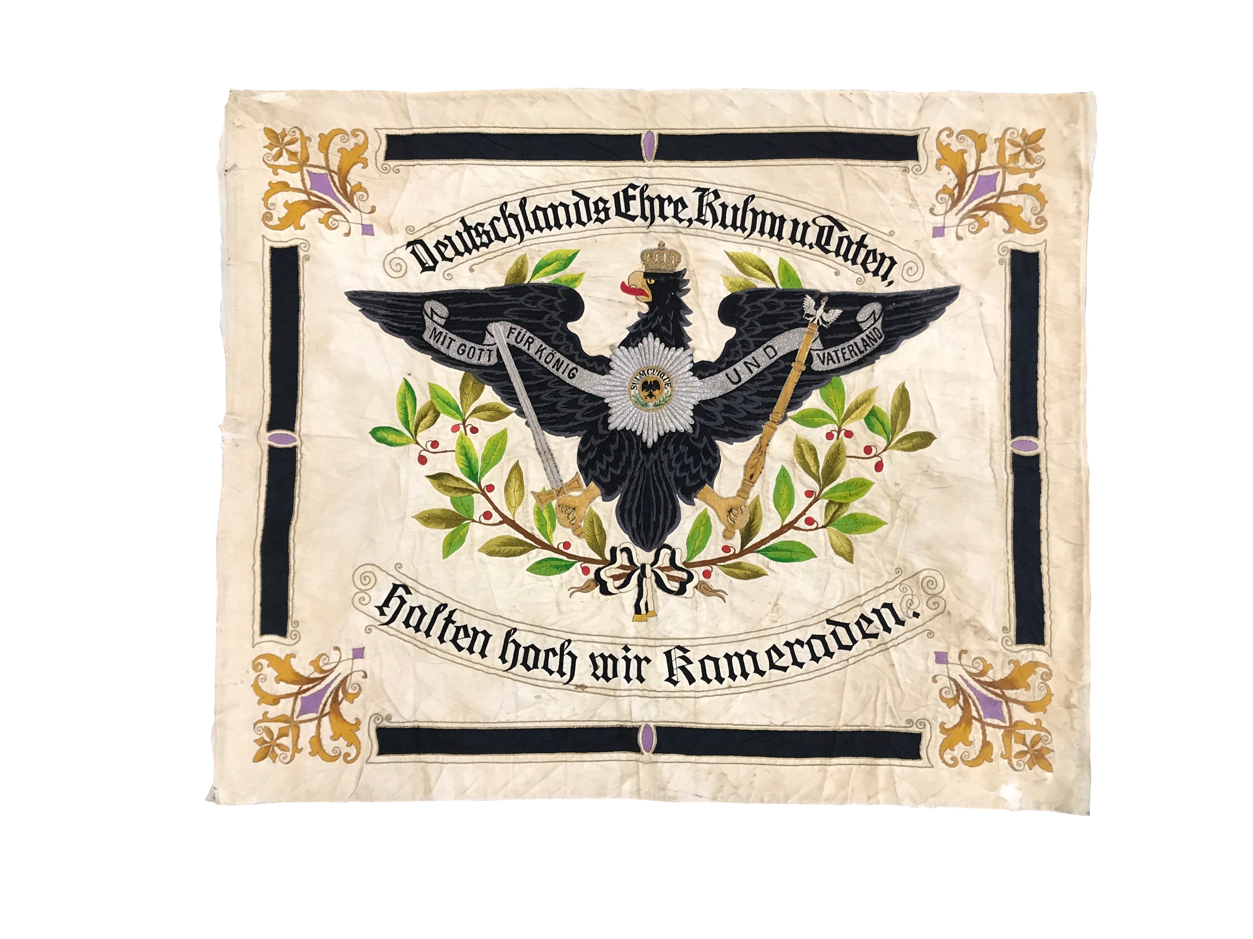 Prussian Veteran's Association banner, Order of the Black Eagle early 20th century the rectangular - Image 2 of 7