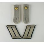Set of German Infantry Officer collar tabs and shoulder boards