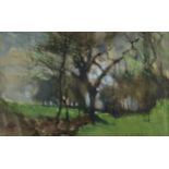 Sir George Clausen (British 1852-1944) Wooded Landscape, signed lower right, watercolour,