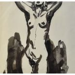 Gabriel Coldefy (French 1911-1988) Nude, watercolour, measurements 29.5 x 30.5 cm, frame 47.5 x 47.5