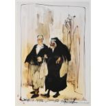 Ralph Steadman (b.1936) Shopping Sisters, Zaragoza, signed lower left, lithograph 59.5 x 42 cm (SH),