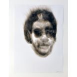 Diane Victor (South African b.1964) Smoke Drawing of a Woman's Head, signed and dated '06 in