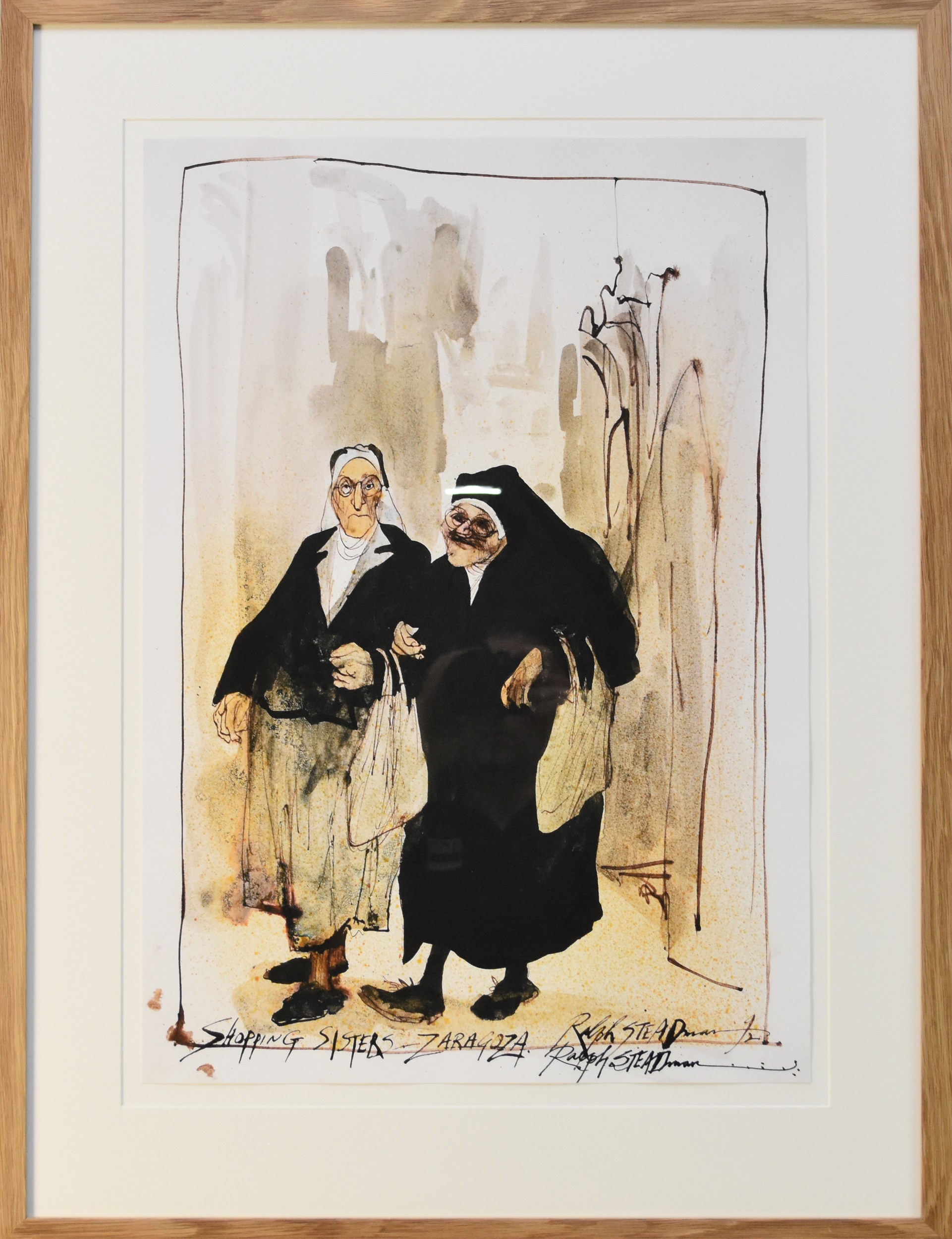 Ralph Steadman (b.1936) Shopping Sisters, Zaragoza, signed lower left, lithograph 59.5 x 42 cm (SH), - Image 2 of 3