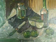George Holt (British 1924-2005) Still Life Study, signed and dated 1980/1 verso, oil on board,