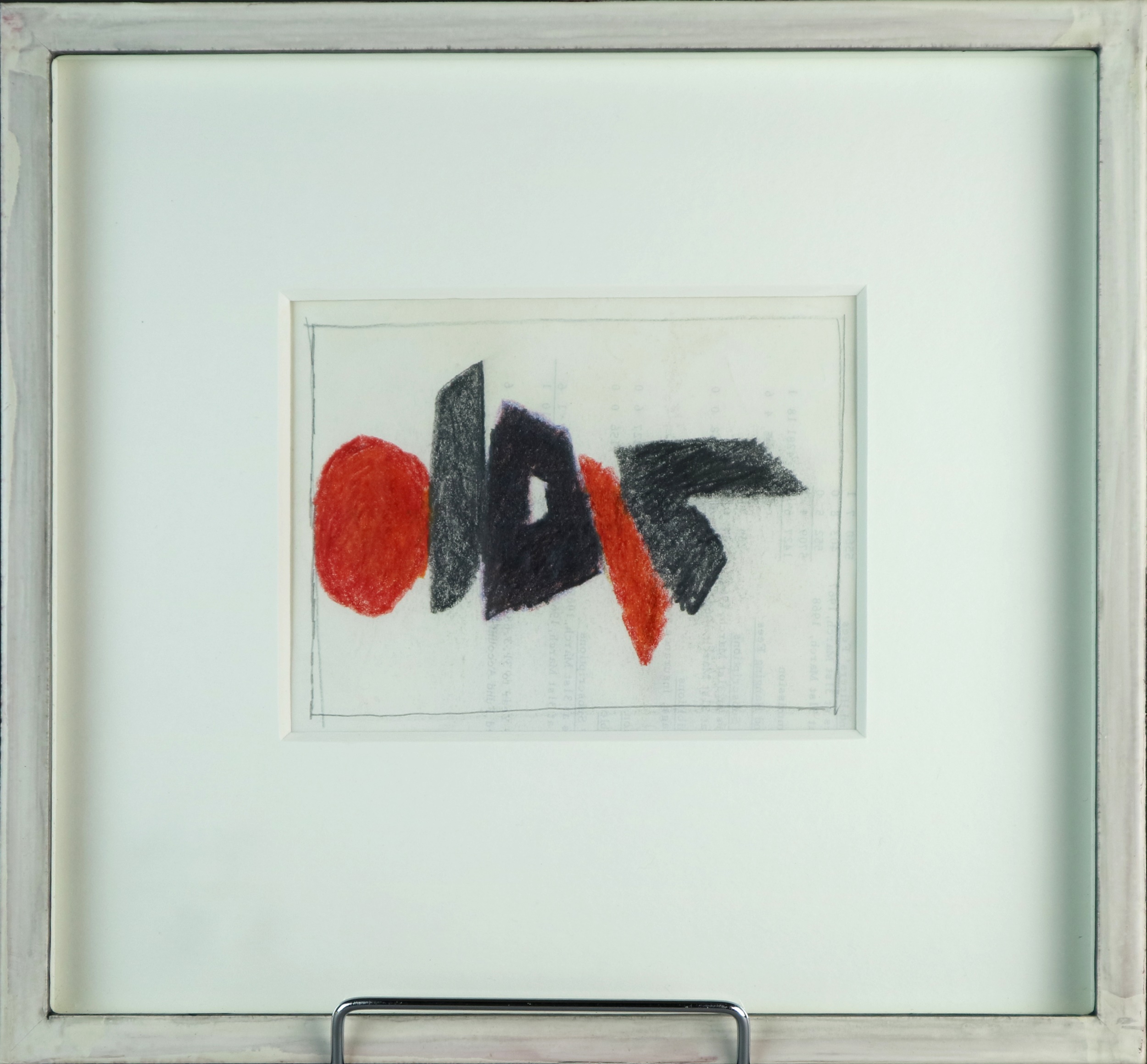Bernard Farmer (British 1919-2002) Red and Black Abstract, pencil and crayon, measurements 10 x 13.5 - Image 3 of 5