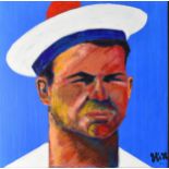 Brent Hixon (British Contemporary) Sailor Claude, signed lower right, oil on canvas, measurements 50