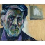 British School (20th Century) Artist Self Portrait, signed Fisher lower right, oil on board,
