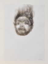 Diane Victor (South African b.1964) Smoke Drawing of a Young Boy, signed and dated '06 in pencil
