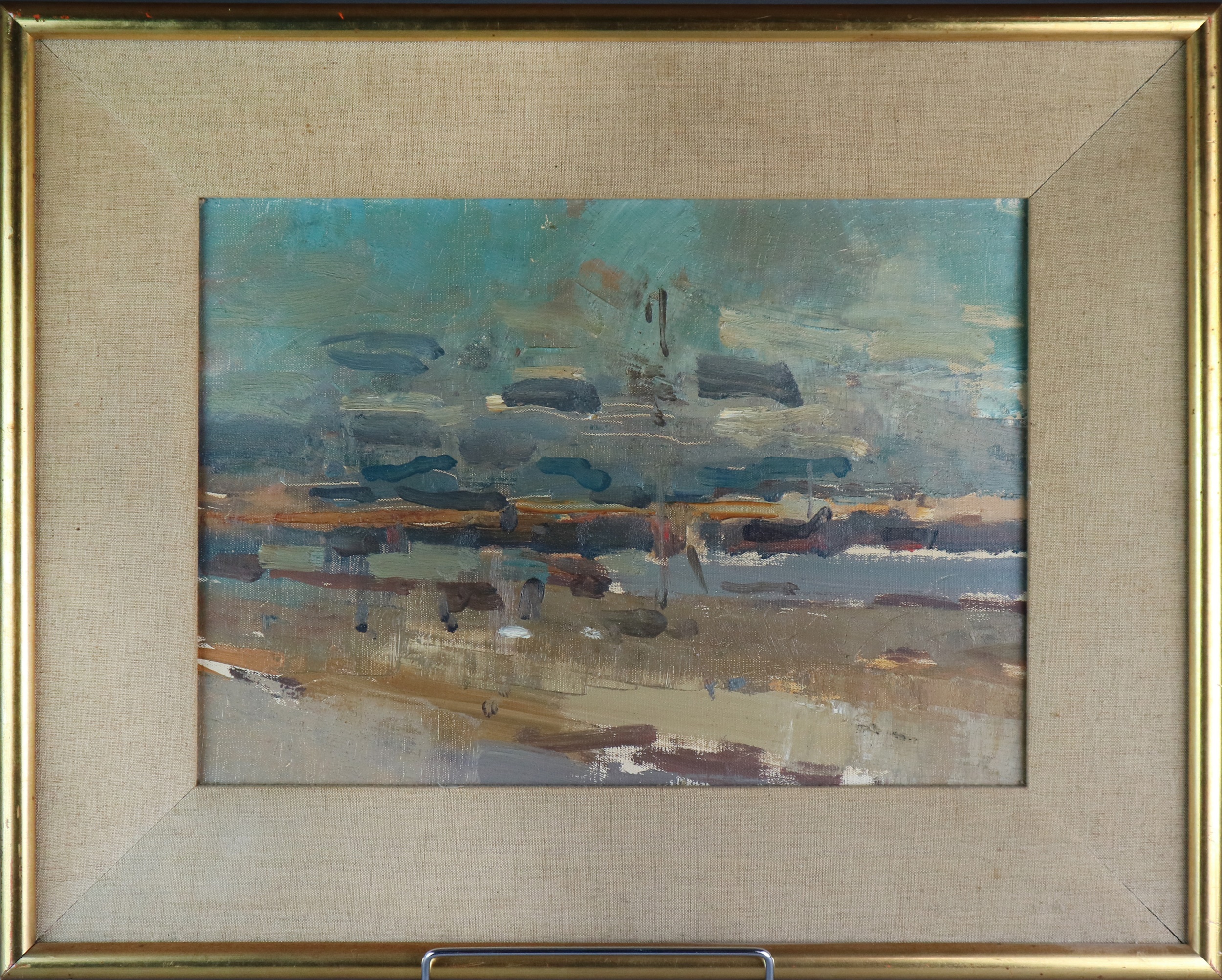 Nicholas Horsfield (British 1917-2005) Crosby Shore, 1965, signed verso, oil on canvas, measurements - Image 2 of 5