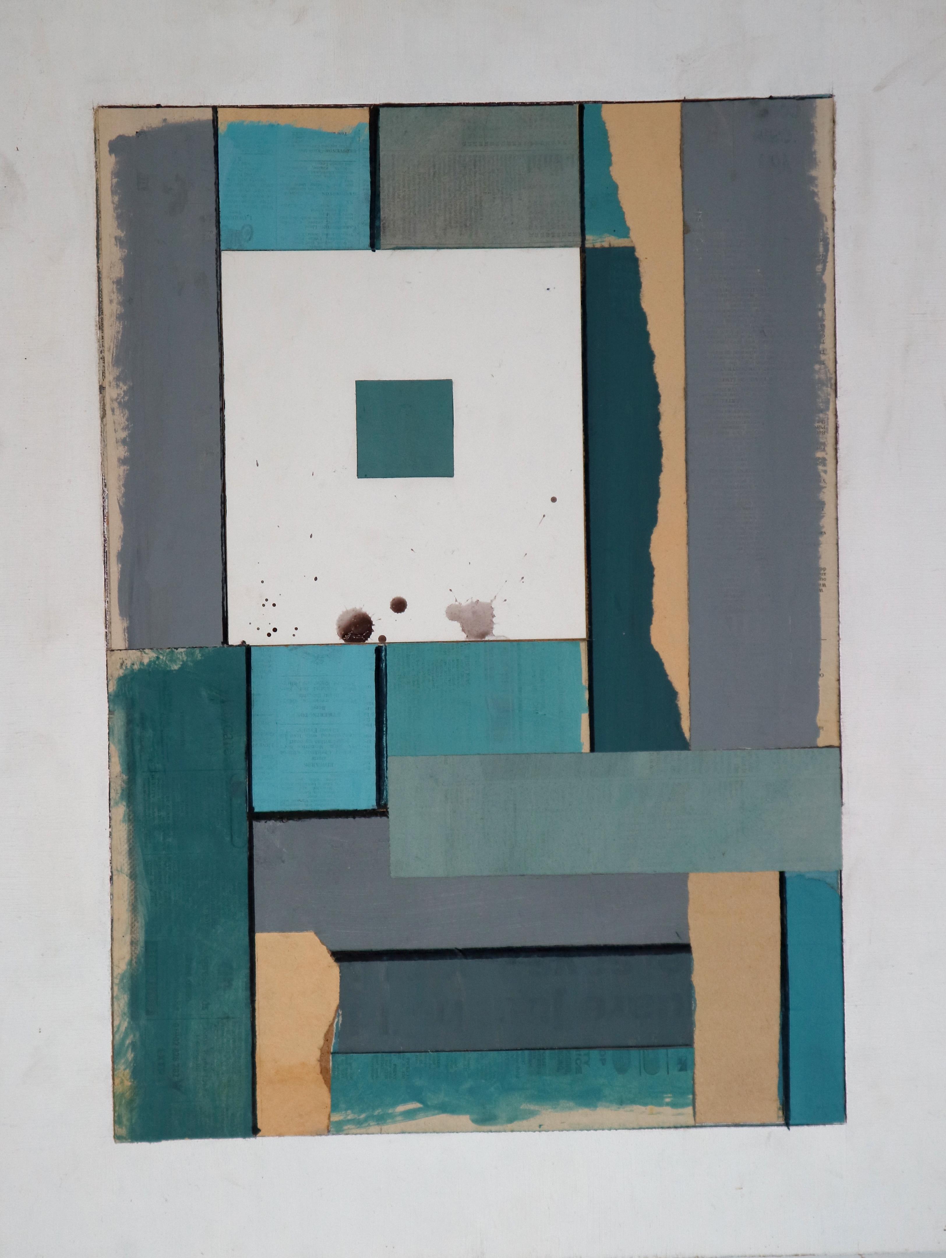 George Holt (British 1924-2005), Four Mixed Media Abstract Works with square forms, mixed media on - Image 3 of 6