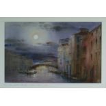 Ian Armour Chelu (British, 1928-2000), Academia Bridge Full Moon, Venice, signed in pencil and dated