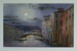 Ian Armour Chelu (British, 1928-2000), Academia Bridge Full Moon, Venice, signed in pencil and dated