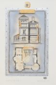 Kevin Blackham (British 20th Century) Maison de Ville, signed lower right, measurements 43 x 25
