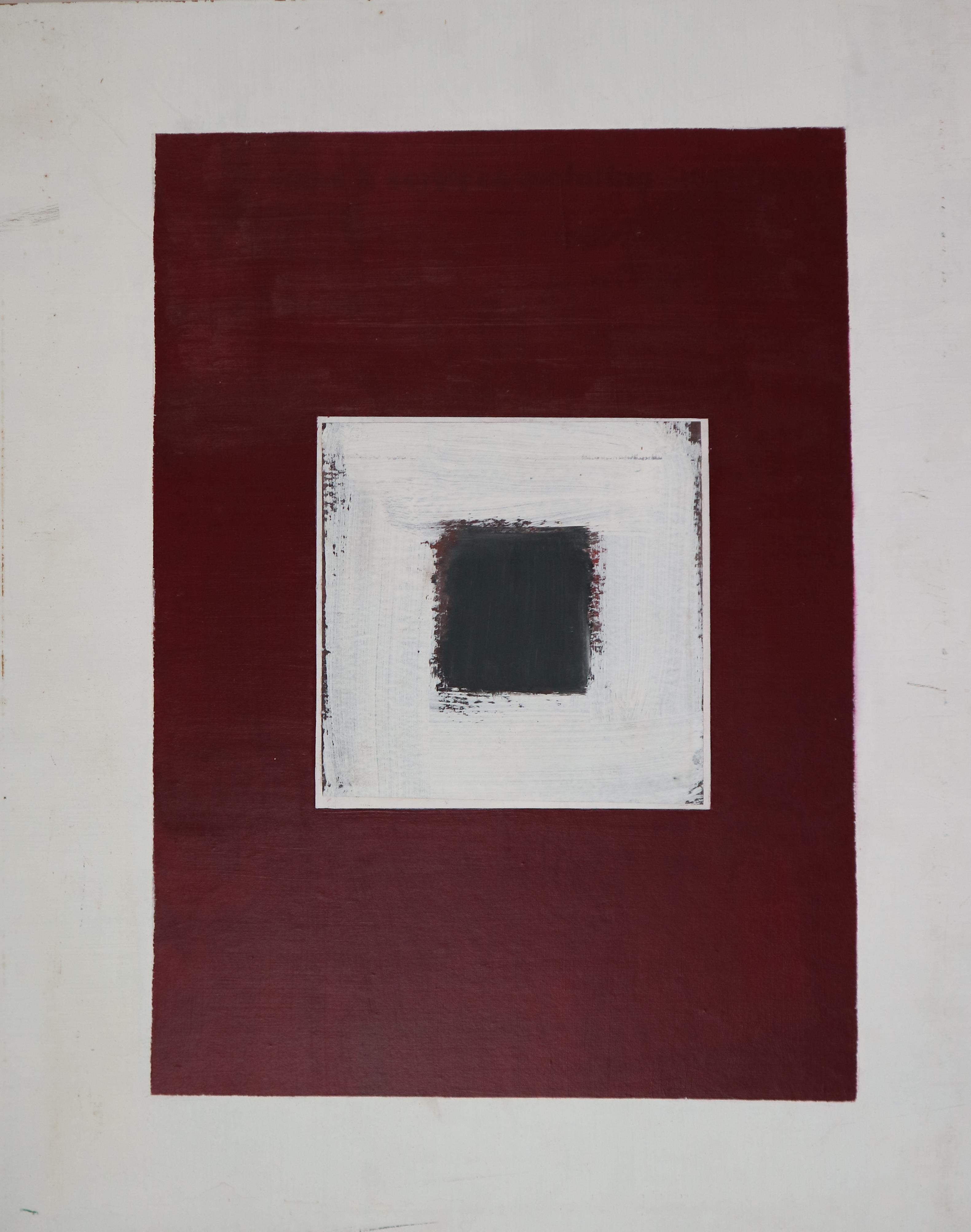 George Holt (British 1924-2005), Four Mixed Media Abstract Works with square forms, mixed media on - Image 2 of 6