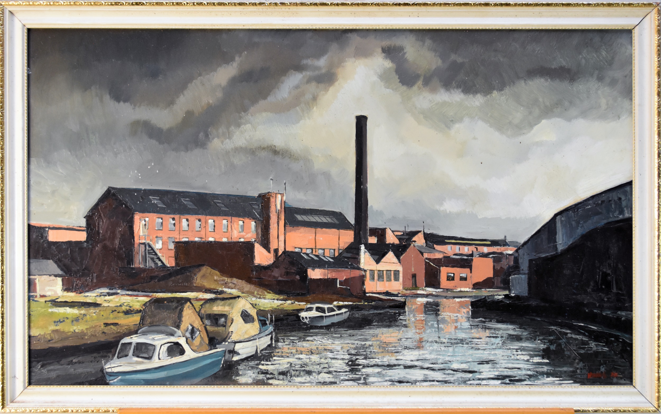 British School (20th Century) Canalside Factory, Stoke on Trent, signed lower right 'Hinks', oil - Image 2 of 3