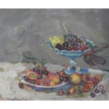 Constantin Andréevitch Terechkovitch (Russian 1902-1978) Still Life with Cherries, signed bottom