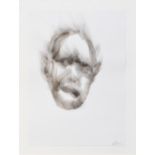 Diane Victor (South African b.1964) Smoke Drawing of a Man's Head, signed in pencil lower right,