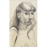 Philip Naviasky (1894-1983) Head and Shoulders Study of a Nude Woman, charcoal on paper, 42.5 x 26