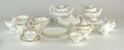 A collection of English bone china white and gilt toy/bachelor's teawares circa 1835-40 including