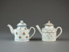 Two English pearlware teapots, circa 1800