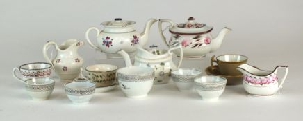 A group of English pearlware and earthenware toywares circa 1810-30 including a miniature creamer