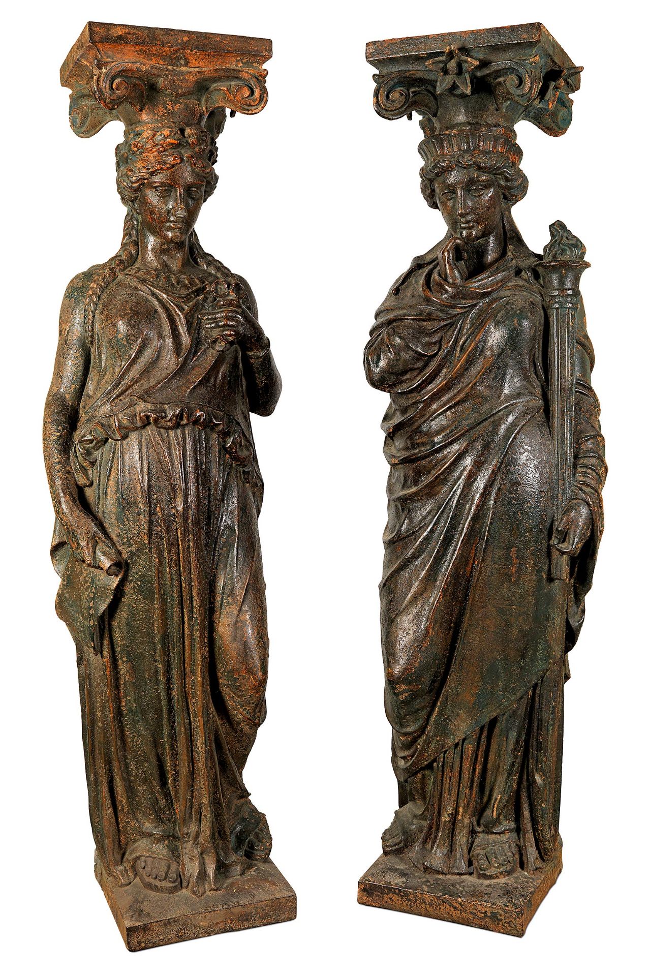 Großes Skulpturenpaar Karyatiden